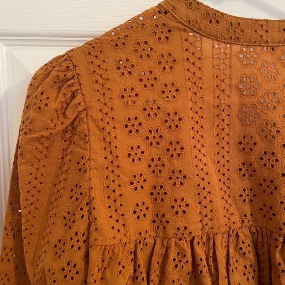 Madewell Rust Colored Eyelet Top, size Small. Like new! - Picture 3 of 4